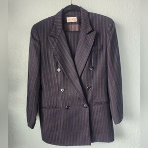 GIANNI wool suit trousers and double breasted blazer pinstripe suit